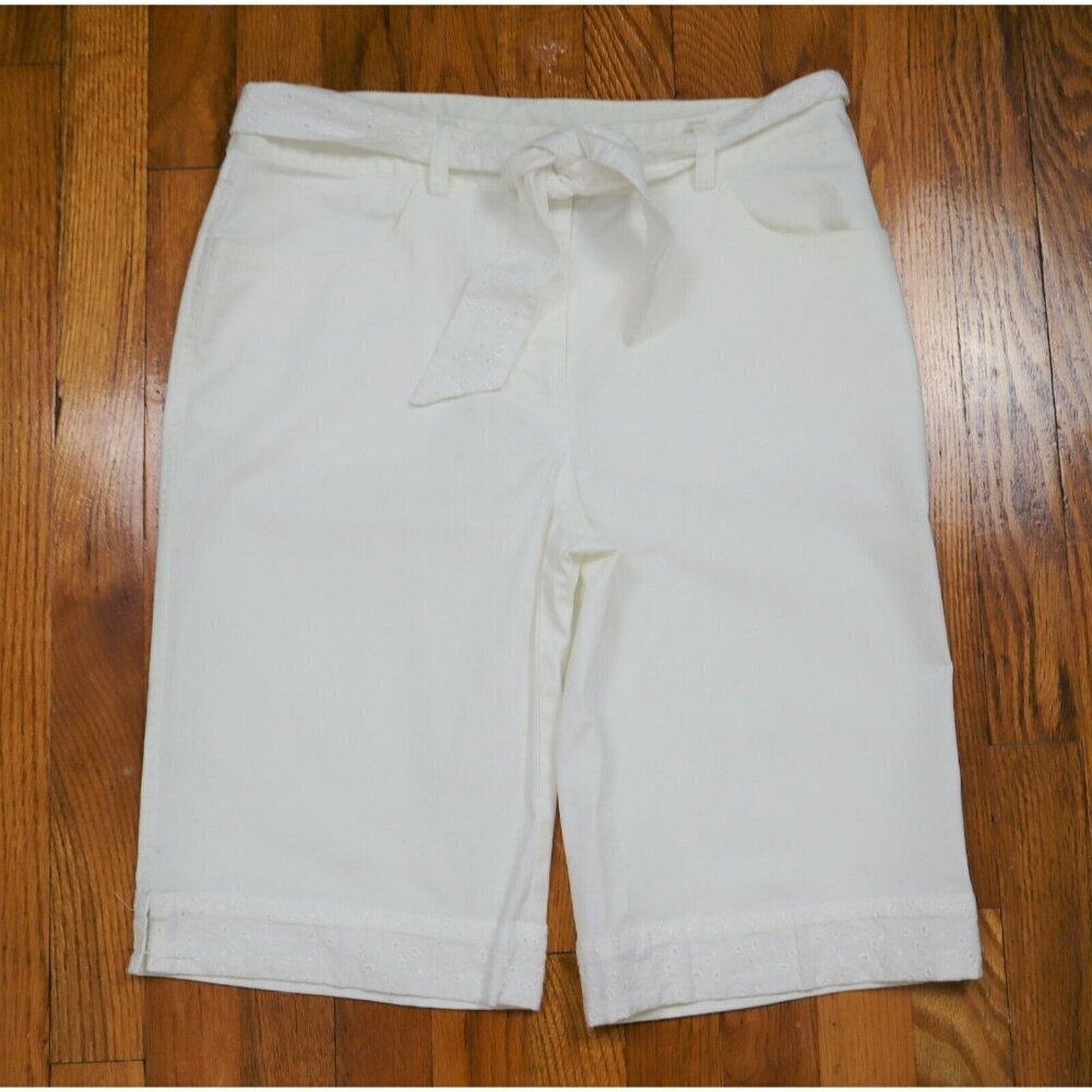 JH Collectibles Cream Women's Bermuda Shorts with Waist Tie